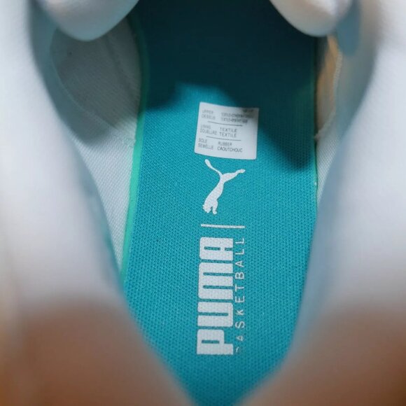 PUMA Playmaker Pro Shoes Men's Size 12 Reflective Hi-Viz White Fiery Coral EUC - Picture 11 of 13